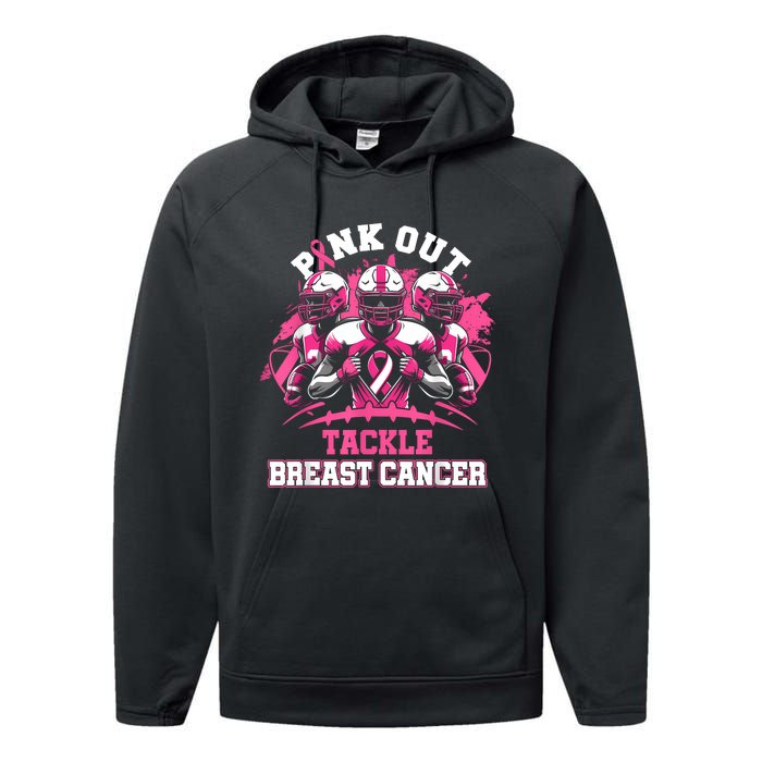 Gift Out Tackle Breast Cancer Awareness American Football Performance Fleece Hoodie