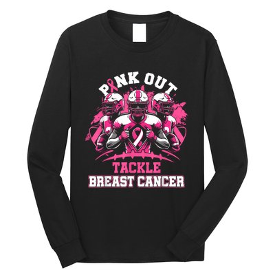 Gift Out Tackle Breast Cancer Awareness American Football Long Sleeve Shirt