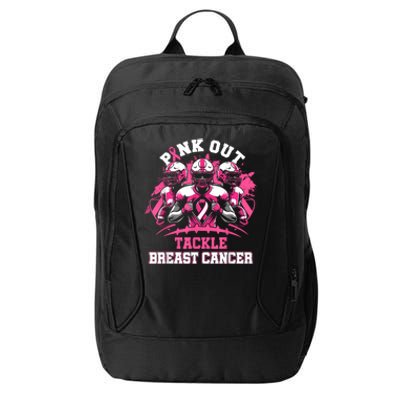 Gift Out Tackle Breast Cancer Awareness American Football City Backpack