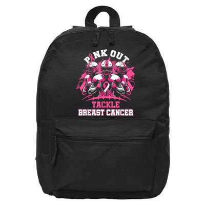 Gift Out Tackle Breast Cancer Awareness American Football 16 in Basic Backpack