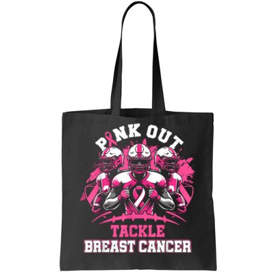 Gift Out Tackle Breast Cancer Awareness American Football Tote Bag