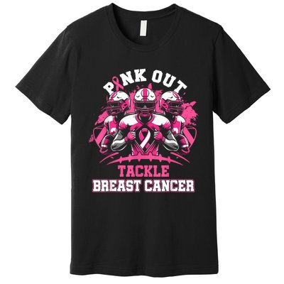 Gift Out Tackle Breast Cancer Awareness American Football Premium T-Shirt