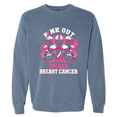 Gift Out Tackle Breast Cancer Awareness American Football Garment-Dyed Sweatshirt