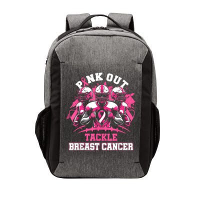 Gift Out Tackle Breast Cancer Awareness American Football Vector Backpack