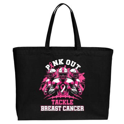 Gift Out Tackle Breast Cancer Awareness American Football Cotton Canvas Jumbo Tote