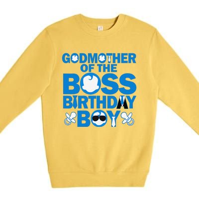 Godmother Of The Boss Birthdaybaby Family Decorations Premium Crewneck Sweatshirt