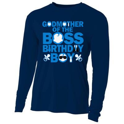 Godmother Of The Boss Birthdaybaby Family Decorations Cooling Performance Long Sleeve Crew