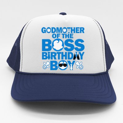 Godmother Of The Boss Birthdaybaby Family Decorations Trucker Hat