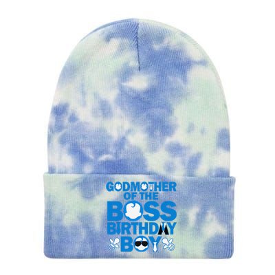 Godmother Of The Boss Birthdaybaby Family Decorations Tie Dye 12in Knit Beanie