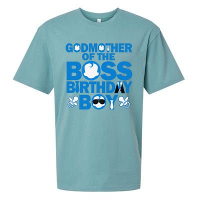 Godmother Of The Boss Birthdaybaby Family Decorations Sueded Cloud Jersey T-Shirt