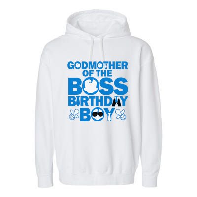 Godmother Of The Boss Birthdaybaby Family Decorations Garment-Dyed Fleece Hoodie