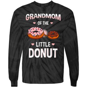 Grandmom Of The Little Donut Gender Reveal Announcement Tie-Dye Long Sleeve Shirt