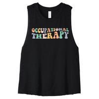 Groovy Occupational Therapy OT Therapist Women's Racerback Cropped Tank