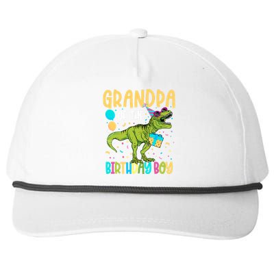 Grandpa Of The Birthday Boy Family Matching Dinosaur Squad Snapback Five-Panel Rope Hat