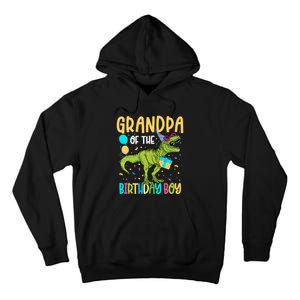 Grandpa Of The Birthday Boy Family Matching Dinosaur Squad Tall Hoodie