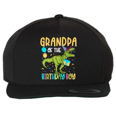 Grandpa Of The Birthday Boy Family Matching Dinosaur Squad Wool Snapback Cap