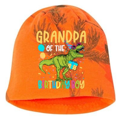 Grandpa Of The Birthday Boy Family Matching Dinosaur Squad Kati - Camo Knit Beanie