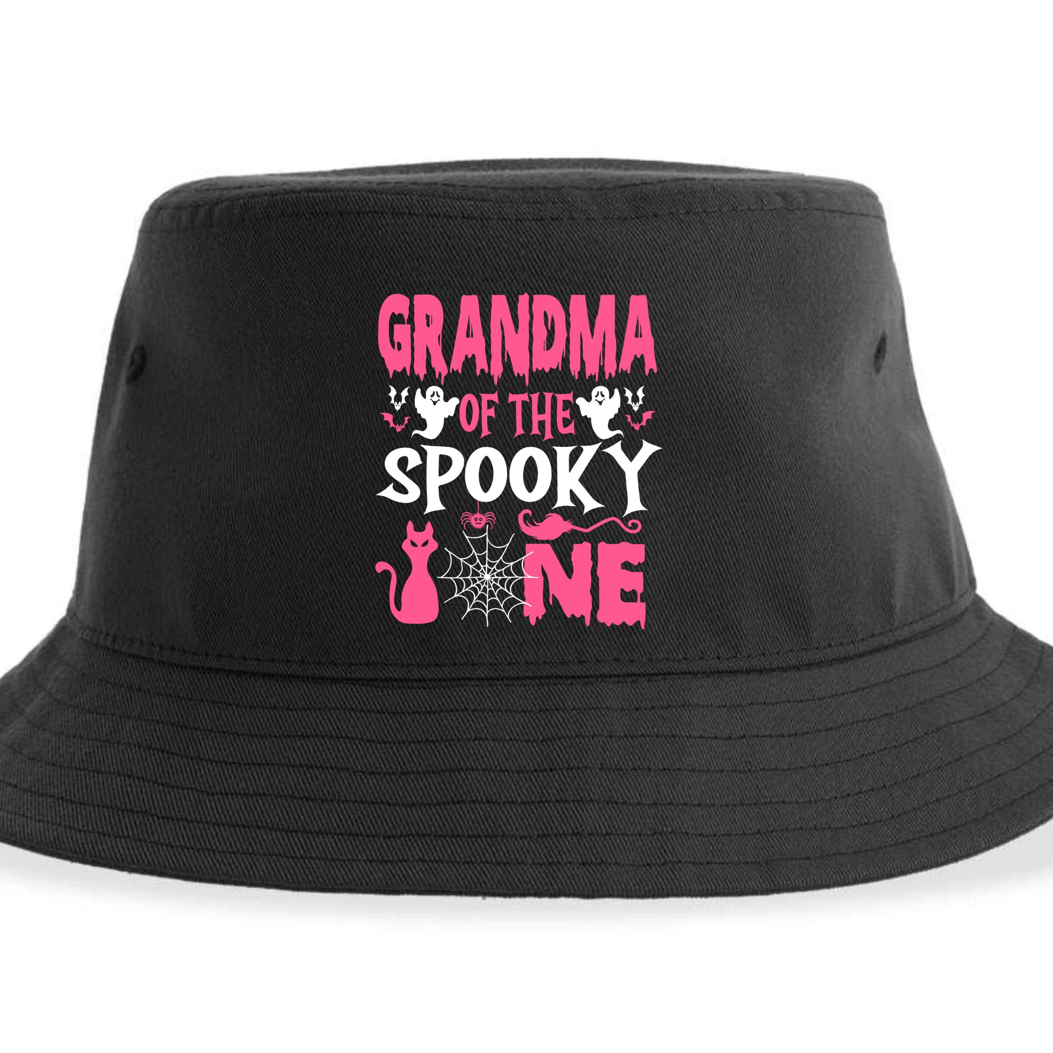 Grandma Of The Spooky One Halloween 1st Birthday Girl Sustainable Bucket Hat