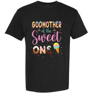 Godmother Of The Sweet One Ice Cream First Birthday Family Garment-Dyed Heavyweight T-Shirt