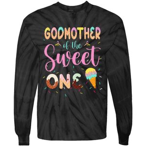 Godmother Of The Sweet One Ice Cream First Birthday Family Tie-Dye Long Sleeve Shirt