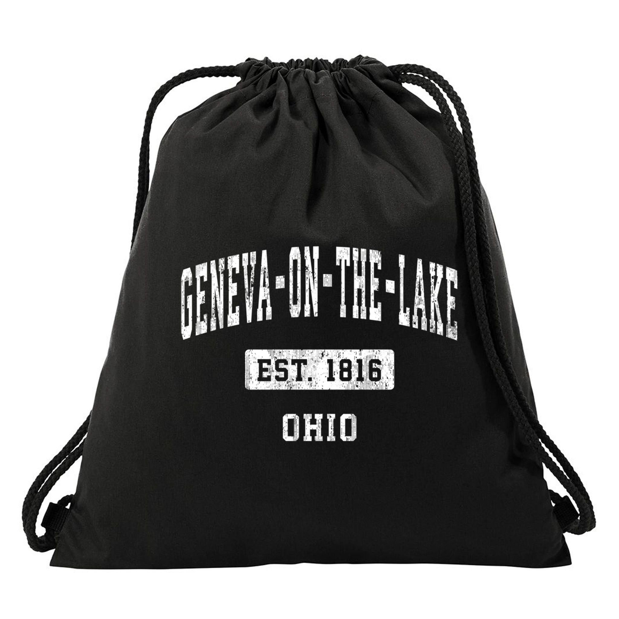 Geneva On The Lake Ohio Oh Vintage Established Sports Established Drawstring Bag