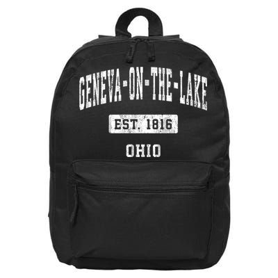 Geneva On The Lake Ohio Oh Vintage Established Sports Established 16 in Basic Backpack