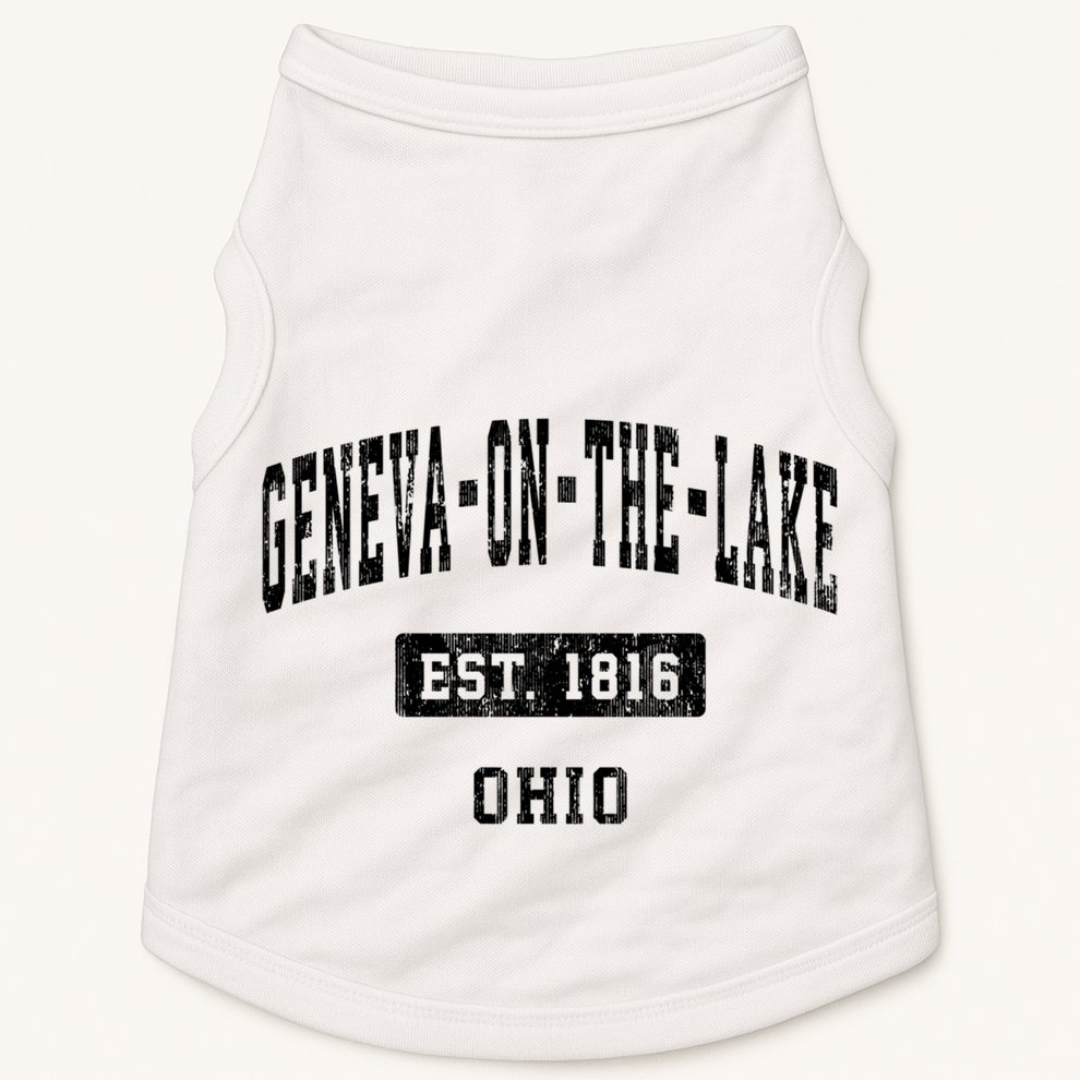 Geneva On The Lake Ohio Oh Vintage Established Sports Established Doggie Tank