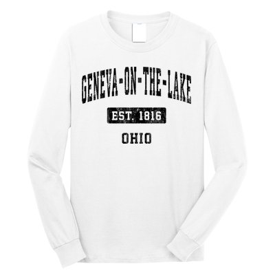 Geneva On The Lake Ohio Oh Vintage Established Sports Established Long Sleeve Shirt