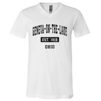 Geneva On The Lake Ohio Oh Vintage Established Sports Established V-Neck T-Shirt