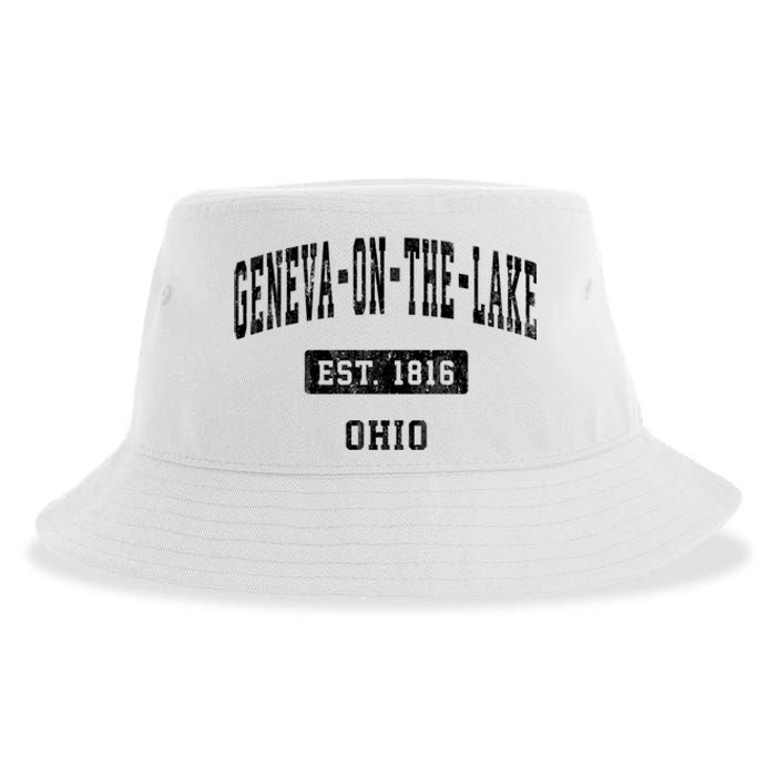 Geneva On The Lake Ohio Oh Vintage Established Sports Established Sustainable Bucket Hat