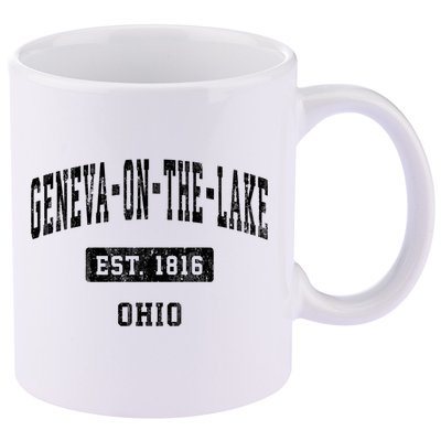 Geneva On The Lake Ohio Oh Vintage Established Sports Established 11oz C Handle Ceramic Mug