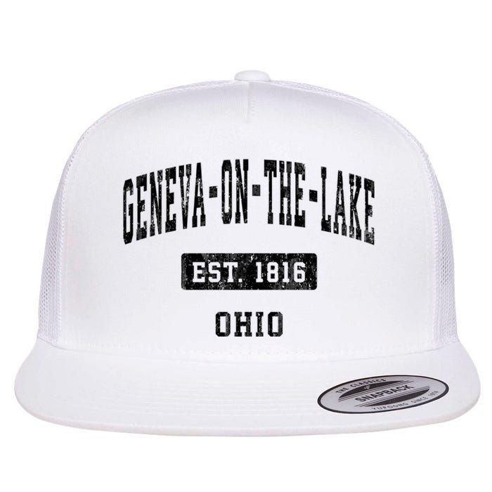 Geneva On The Lake Ohio Oh Vintage Established Sports Established Flat Bill Trucker Hat