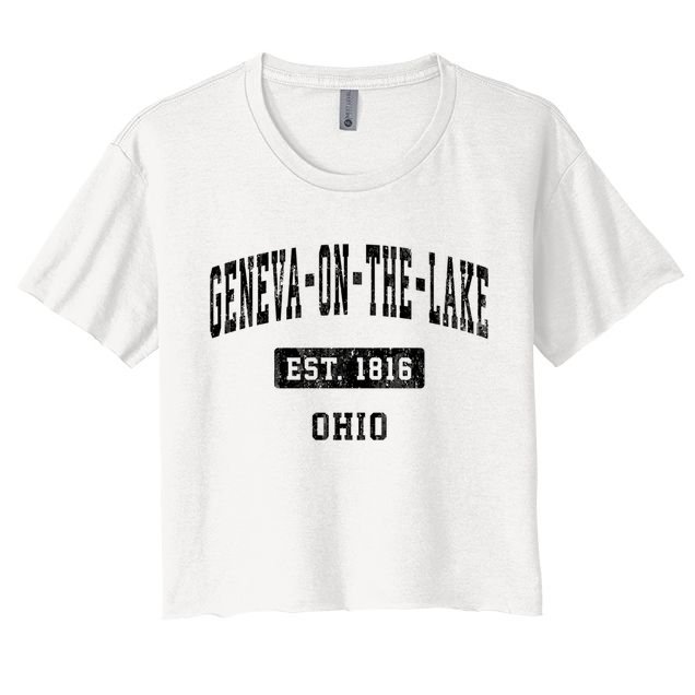 Geneva On The Lake Ohio Oh Vintage Established Sports Established Crop Top