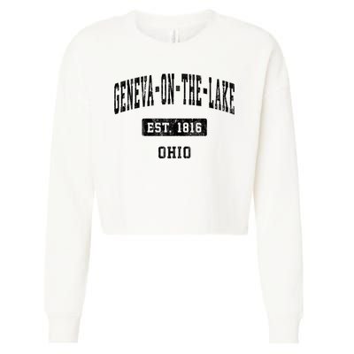 Geneva On The Lake Ohio Oh Vintage Established Sports Established Cropped Pullover Crew