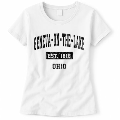 Geneva On The Lake Ohio Oh Vintage Established Sports Established Womens T-Shirt