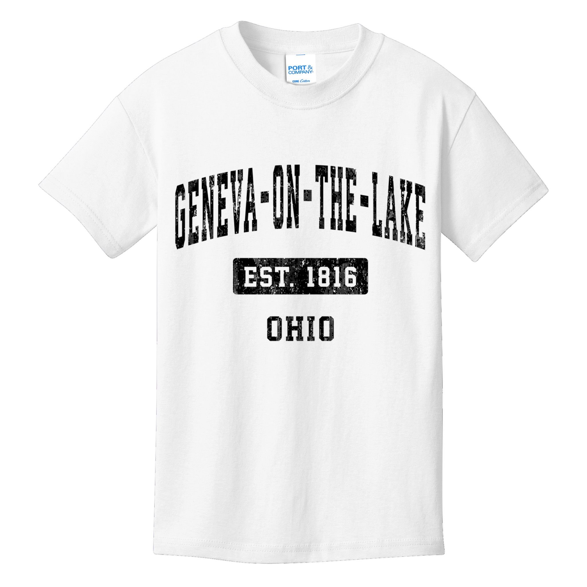 Geneva On The Lake Ohio Oh Vintage Established Sports Established Kids T-Shirt