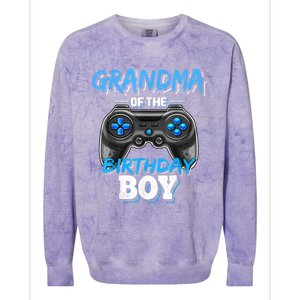 Grandma Of The Birthday Boy Matching Video Game Birthday Colorblast Crewneck Sweatshirt