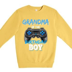 Grandma Of The Birthday Boy Matching Video Game Birthday Premium Crewneck Sweatshirt