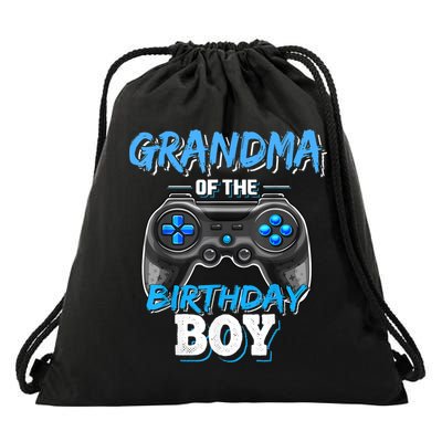 Grandma Of The Birthday Boy Matching Video Game Birthday Drawstring Bag