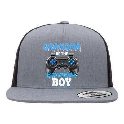 Grandma Of The Birthday Boy Matching Video Game Birthday Flat Bill Trucker Hat