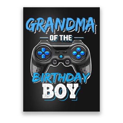 Grandma Of The Birthday Boy Matching Video Game Birthday Poster