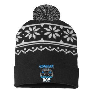 Grandma Of The Birthday Boy Matching Video Game Birthday USA-Made Snowflake Beanie