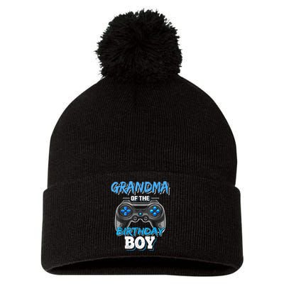 Grandma Of The Birthday Boy Matching Video Game Birthday Pom Pom 12in Knit Beanie