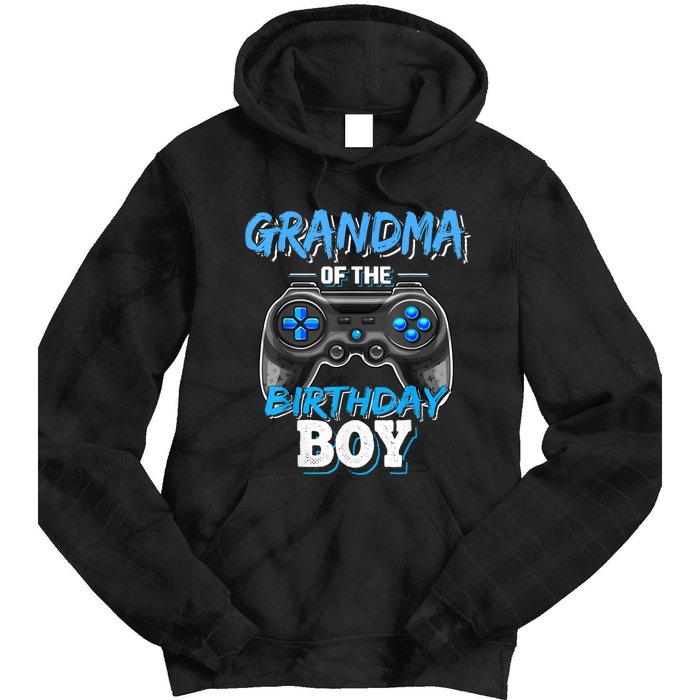 Grandma Of The Birthday Boy Matching Video Game Birthday Tie Dye Hoodie