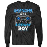 Grandma Of The Birthday Boy Matching Video Game Birthday Tie-Dye Long Sleeve Shirt