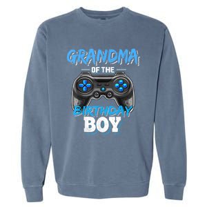 Grandma Of The Birthday Boy Matching Video Game Birthday Garment-Dyed Sweatshirt