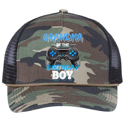 Grandma Of The Birthday Boy Matching Video Game Birthday Retro Rope Trucker Hat Cap