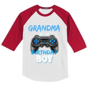 Grandma Of The Birthday Boy Matching Video Game Birthday Kids Colorblock Raglan Jersey