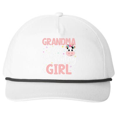 Grandma Of The Birthday Cow gift Birthday Snapback Five-Panel Rope Hat