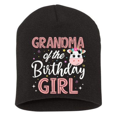 Grandma Of The Birthday Cow gift Birthday Short Acrylic Beanie